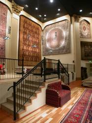 Stairs from auditorium to stage, Adib's Rug Gallery at the former Villa Theatre, Salt Lake City, Utah