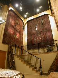 Stairway on south end of stage, Adib's Rug Gallery at the former Villa Theatre, Salt Lake City, Utah