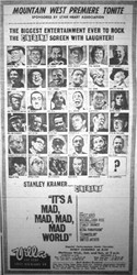 Premiere Tonite ad for It's A Mad, Mad, Mad, Mad World.