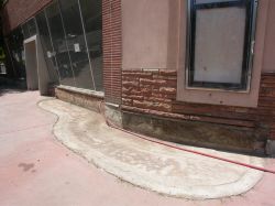 Removed planter box along store front, Villa Theatre, Salt Lake City, Utah